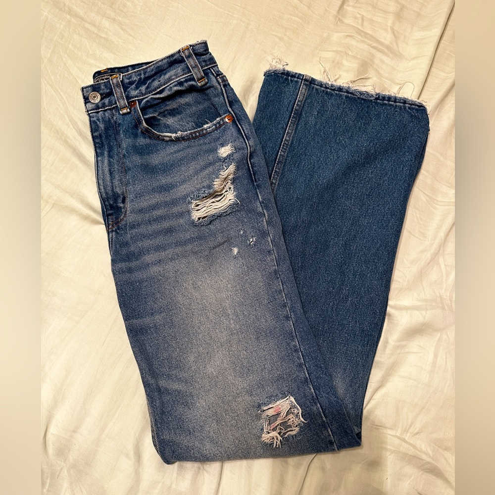Abercrombie and Fitch wide leg denim blue Jean-size 26(2)